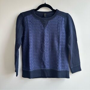 JCrew Crewneck sweater with eyelet lace detail